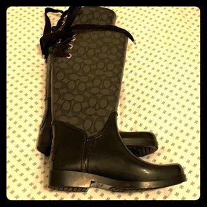 Coach Tristee Jacquard Signature Rain Boots